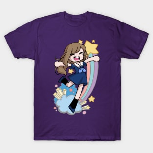 Anime Sailor Girl Leaping to the Stars T-Shirt